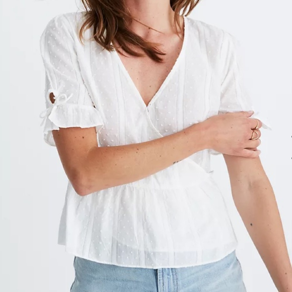 Madewell Tie-sleeve Wrap Top